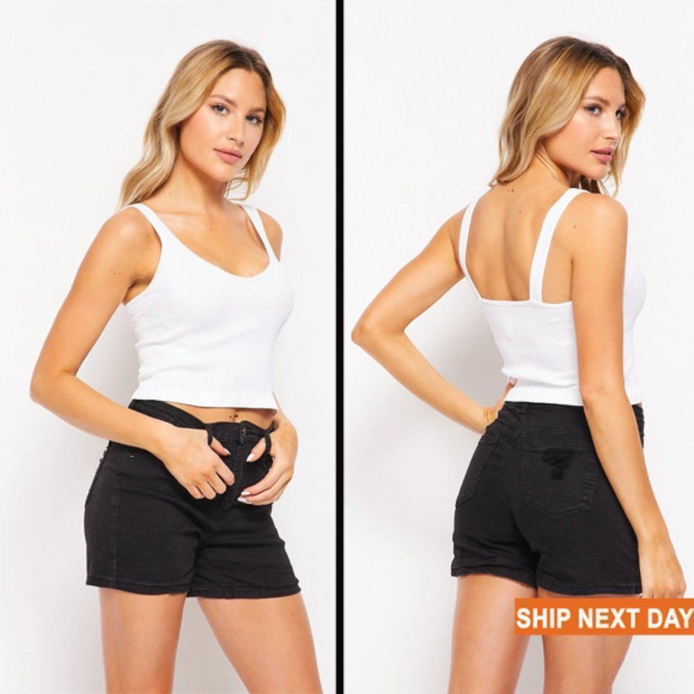 Seamless Ribbed Crop Tank Top - Seamless - Crop Top - Cropped Top